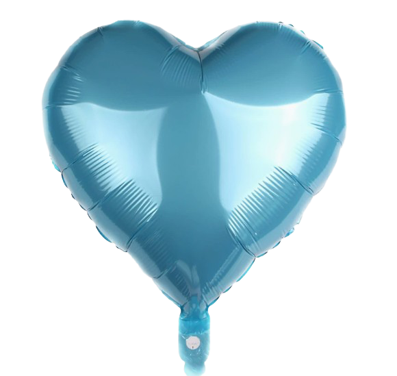18" Light Blue Heart Shaped Foil Balloons image 0