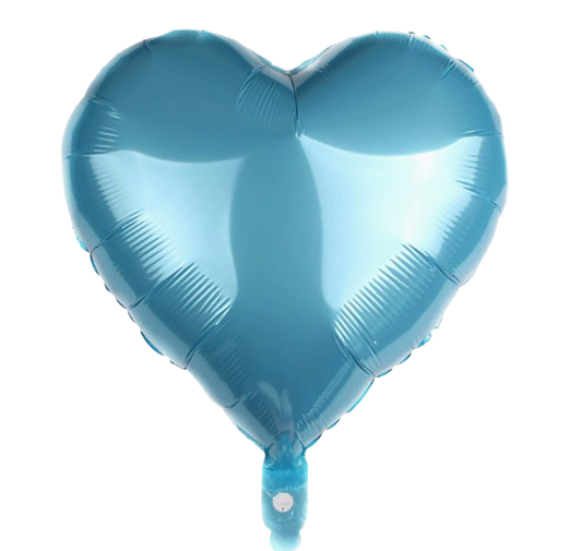 18" Light Blue Heart Shaped Foil Balloons image 0