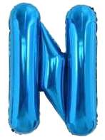 16" Blue Letter 'N' Foil Balloon image 0