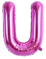 16" Pink Letter 'U' Foil Balloon image 0