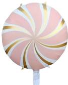 18" Baby Pink & Gold Windmill Foil Balloon image 0