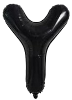 16" Black Letter 'Y' Foil Balloon image 0