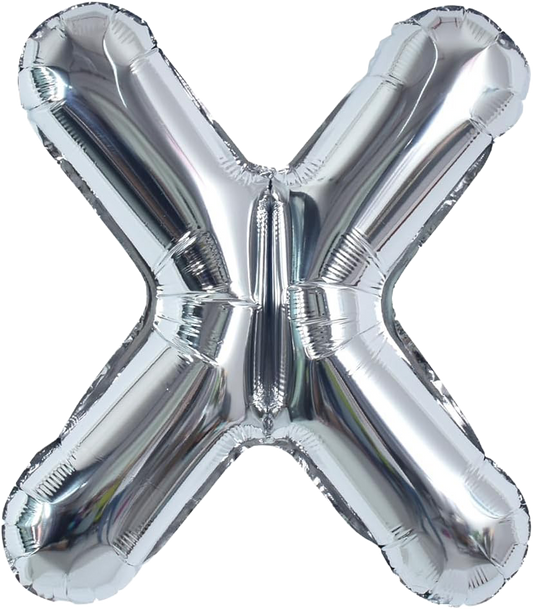 40" Jumbo 'X' Silver Alphabet Foil Balloon image 0