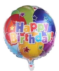 18" 'Happy Birthday' Multi-colored Balloons & Stars Balloon image 0