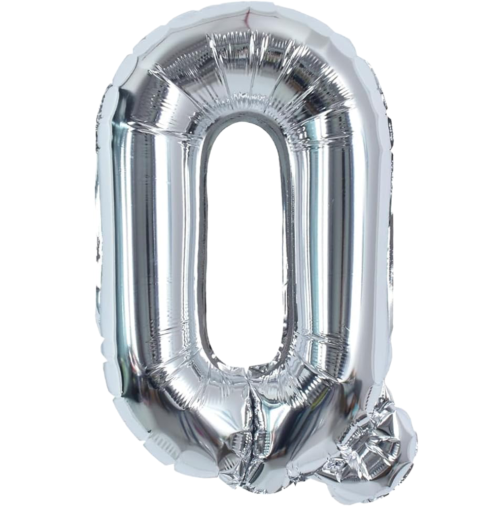 40" Jumbo 'Q' Silver Alphabet Foil Balloon image 0