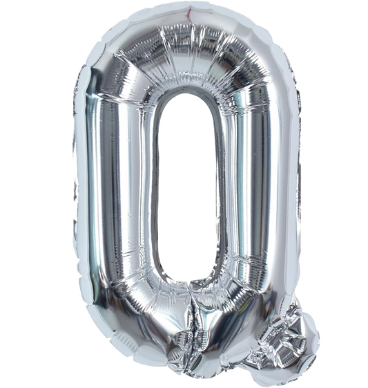 40" Jumbo 'Q' Silver Alphabet Foil Balloon image 0