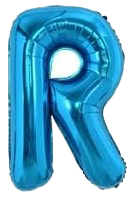 16" Blue Letter 'R' Foil Balloon image 0