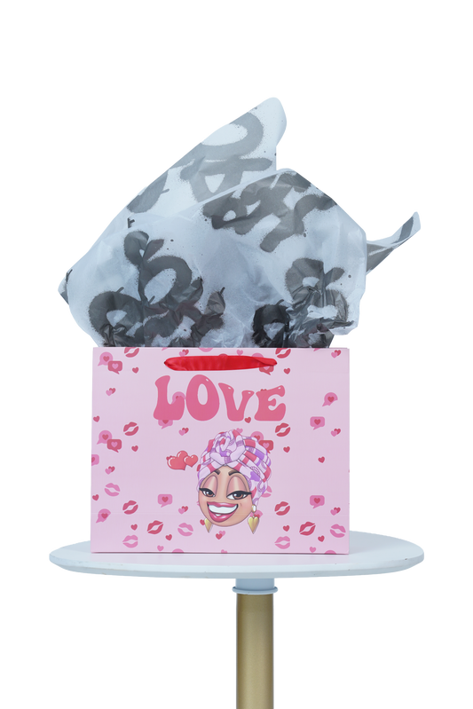 Caricature Gift Bag w/Colored Handles image 0