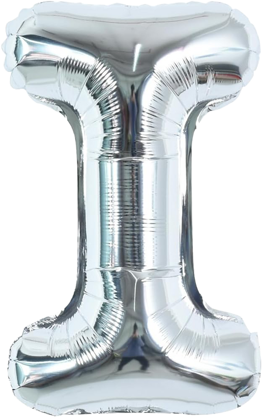 40" Jumbo 'I' Silver Alphabet Foil Balloon image 0