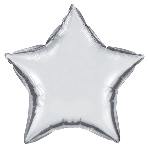 18" Silver Star Shaped Foil Balloons image 0