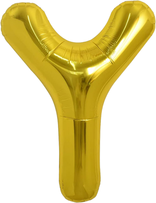 40" Jumbo 'Y' Gold Alphabet Foil Balloon image 0
