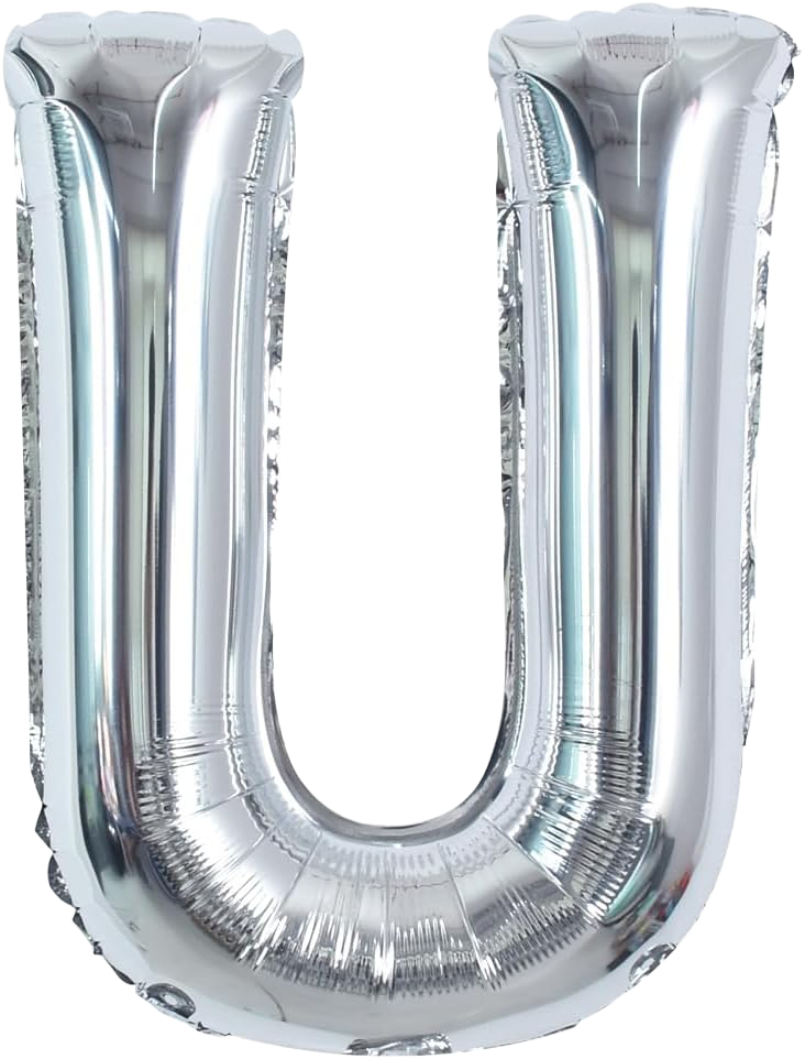 40" Jumbo 'U' Silver Alphabet Foil Balloon image 0