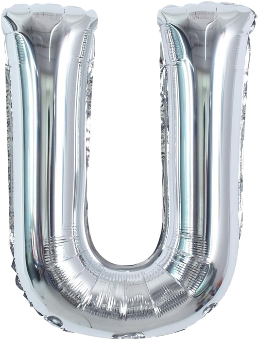 40" Jumbo 'U' Silver Alphabet Foil Balloon image 0