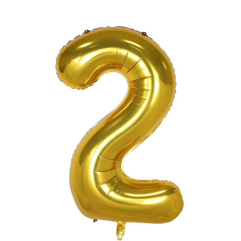 40" Jumbo Number '2' Gold Foil Balloon image 0