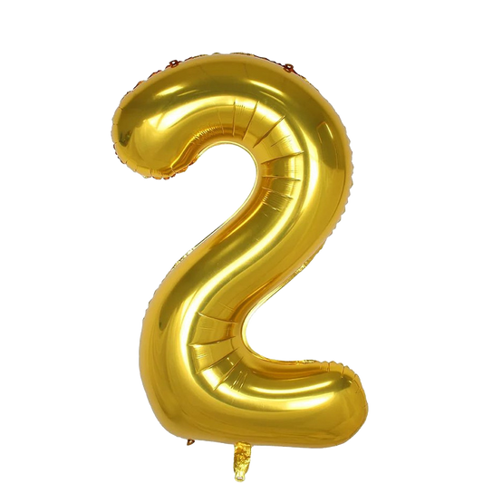 40" Jumbo Number '2' Gold Foil Balloon image 0