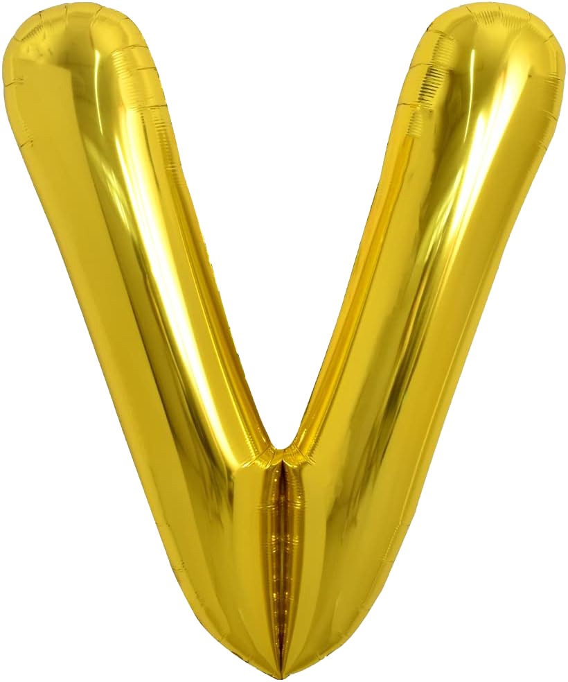 40" Jumbo 'V' Gold Alphabet Foil Balloon image 0