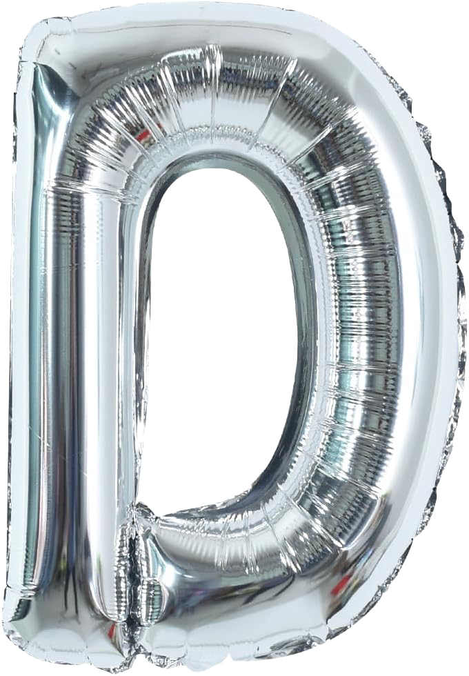 40" Jumbo 'D' Silver Alphabet Foil Balloon image 0