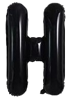 16" Black Letter 'H' Foil Balloon image 0