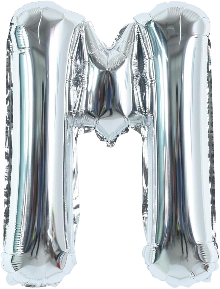 40" Jumbo 'M' Silver Alphabet Foil Balloon image 0