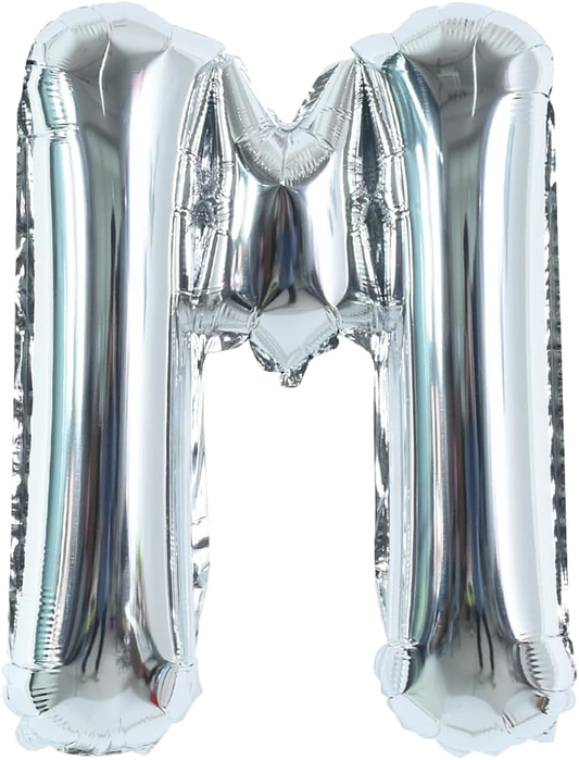 40" Jumbo 'M' Silver Alphabet Foil Balloon image 0