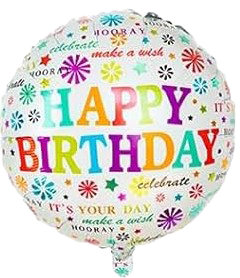 18" 'Happy Birthday' 'Make A Wish' Multicolored Balloon image 0