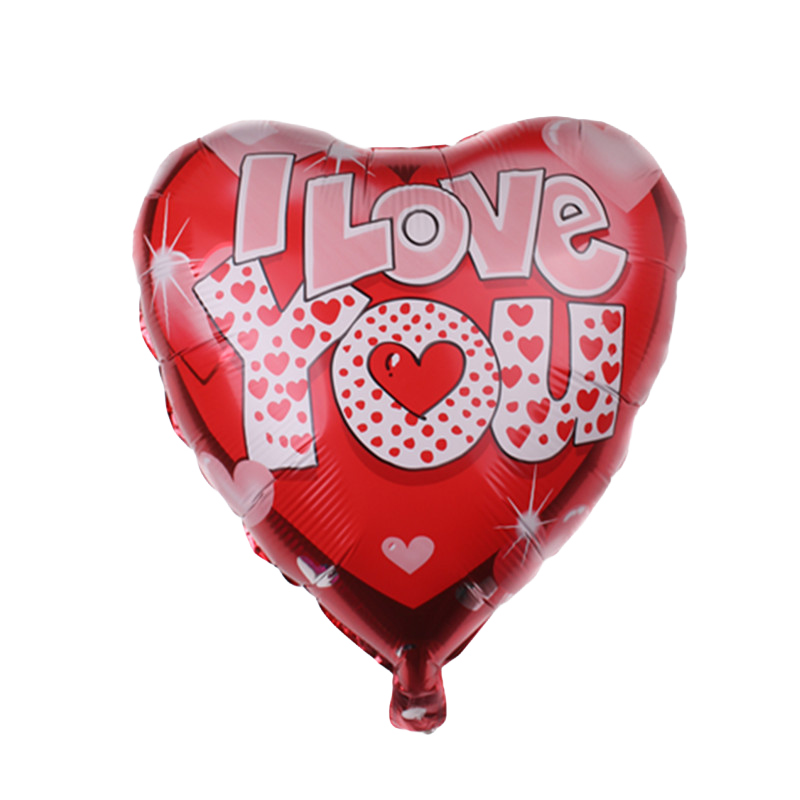 18" Red w/Bold Hearted Letters 'I Love You' Heart Shaped Balloon image 0