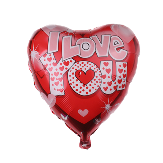 18" Red w/Bold Hearted Letters 'I Love You' Heart Shaped Balloon image 0