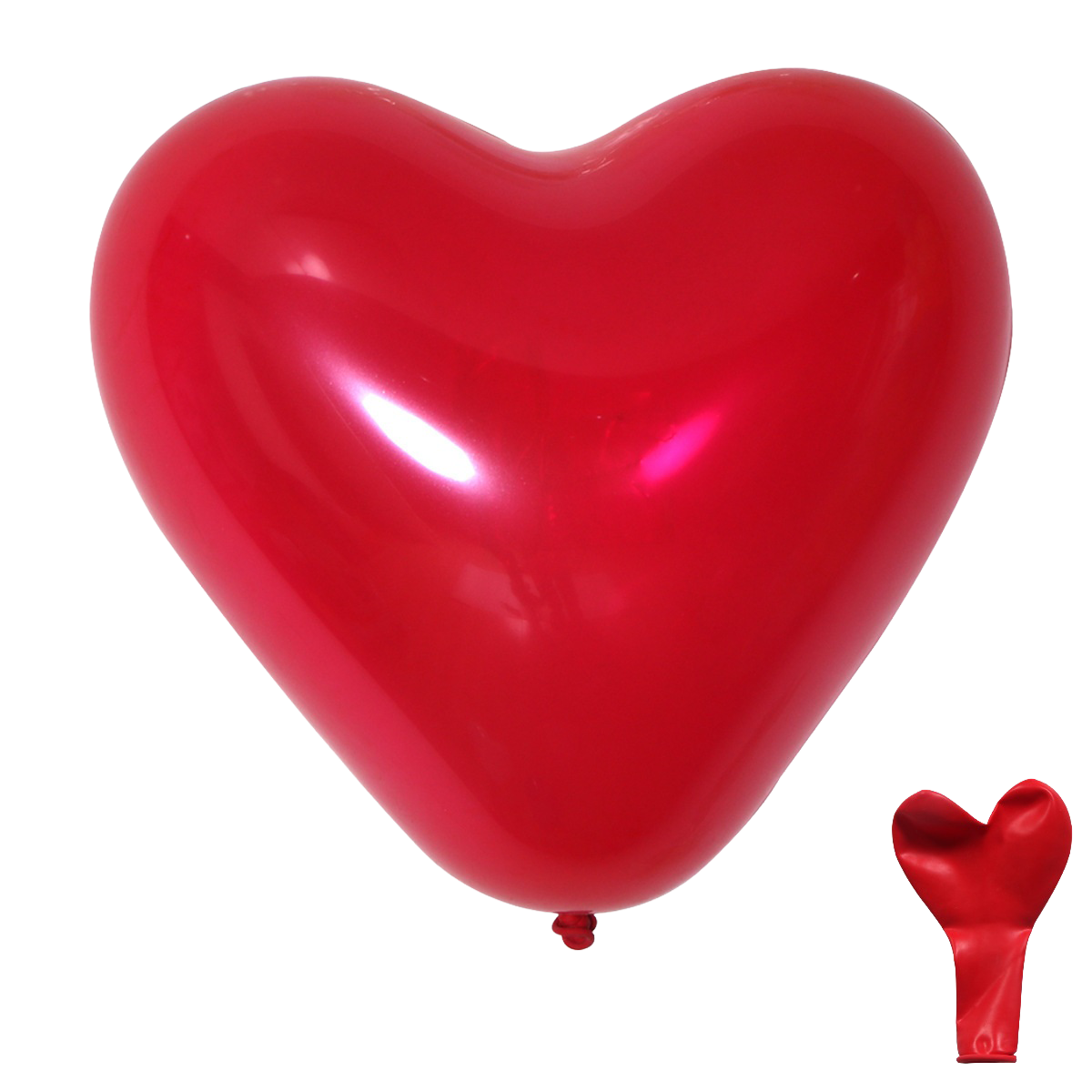 12" Red Heart Shaped Latex Balloon image 0