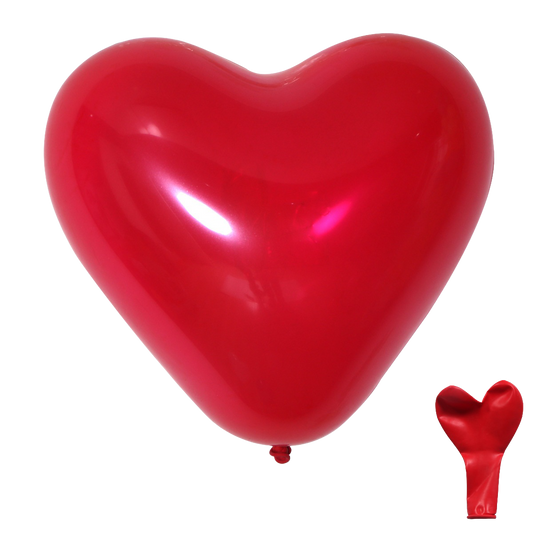 12" Red Heart Shaped Latex Balloon image 0