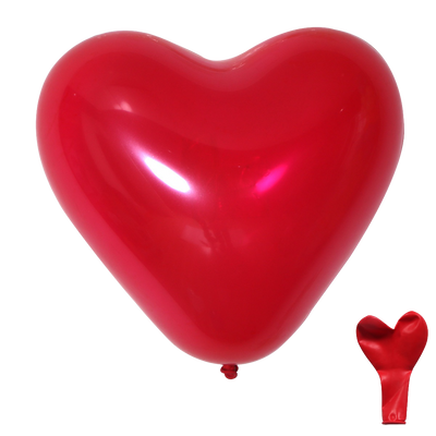 12" Red Heart Shaped Latex Balloon image 0