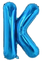 16" Blue Letter 'K' Foil Balloon image 0