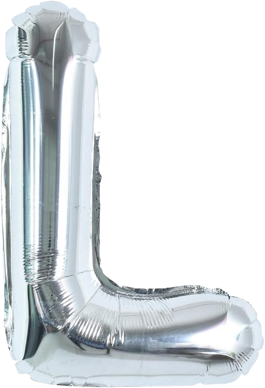 40" Jumbo 'L' Silver Alphabet Foil Balloon image 0