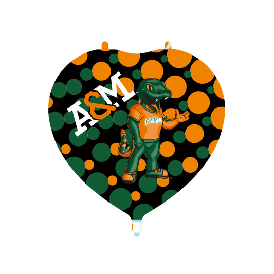 24" Heart HBCU "FLORIDA A&M UNIVERSITY" Party Balloon image 0