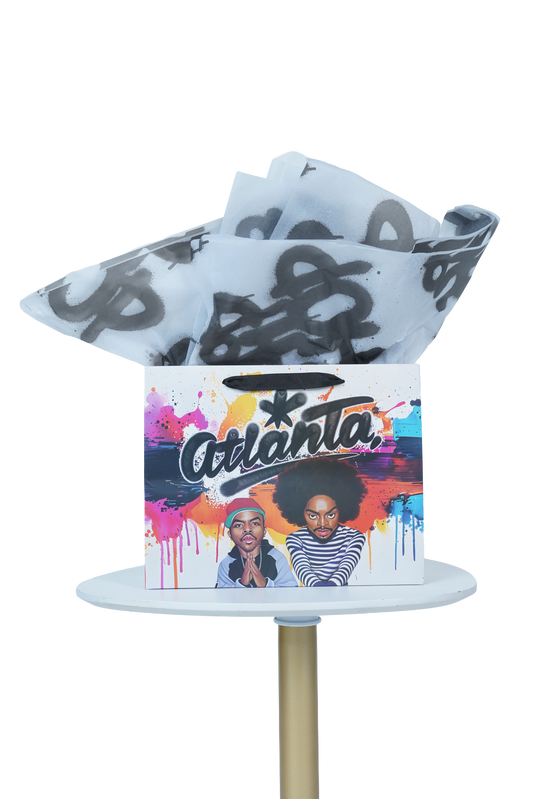 Caricature Gift Bag w/Colored Handles image 0