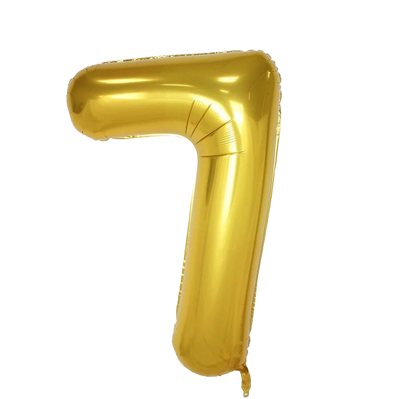 40" Jumbo Number '7' Gold Foil Balloon image 0