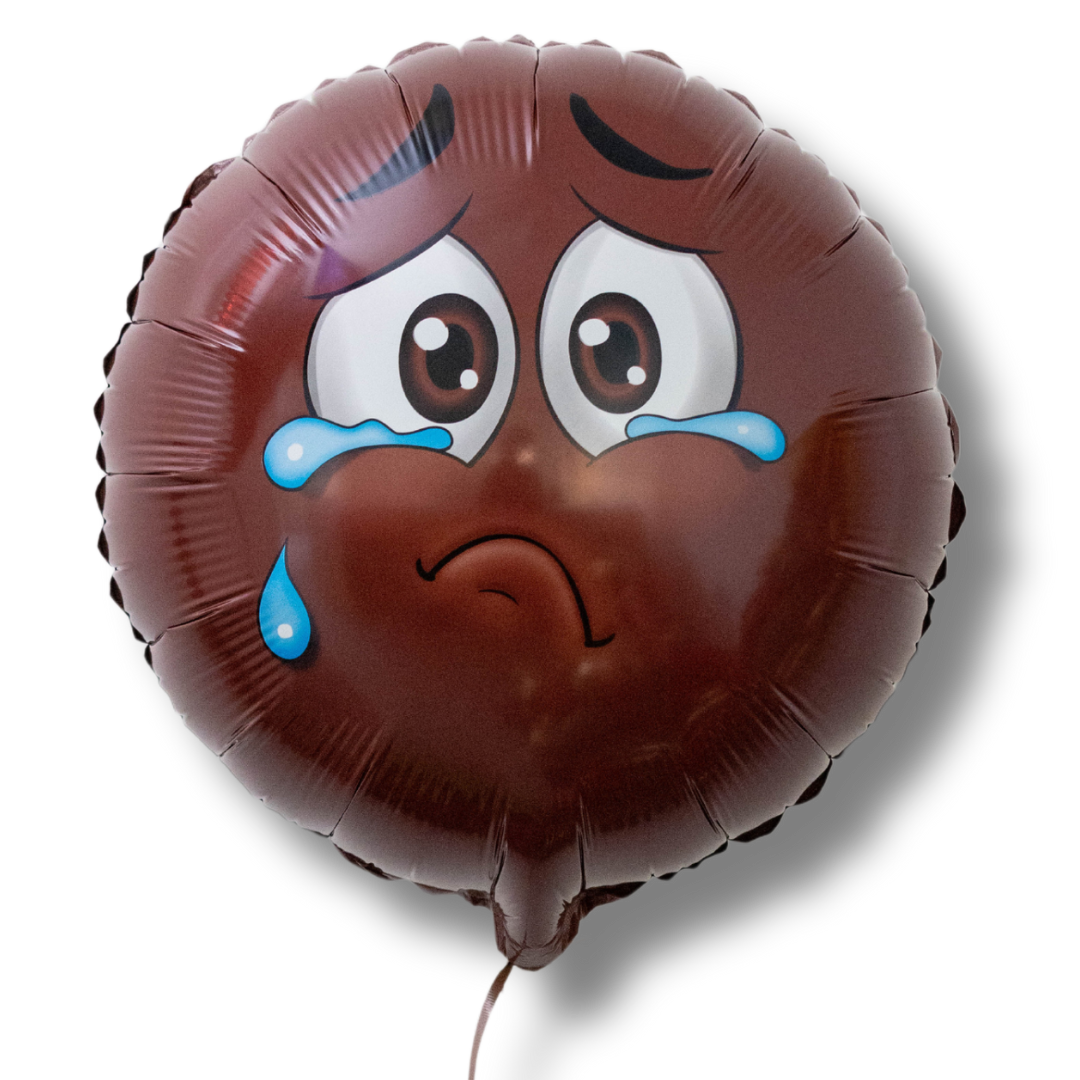 18" Melanin Moji Crying/Sad Face Balloon image 0