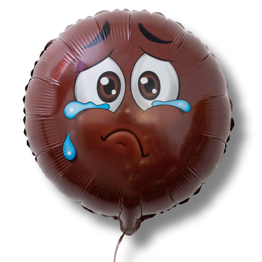 18" Melanin Moji Crying/Sad Face Balloon image 0