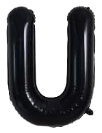 16" Black Letter 'U' Foil Balloon image 0