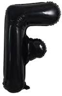 16" Black Letter 'F' Foil Balloon image 0