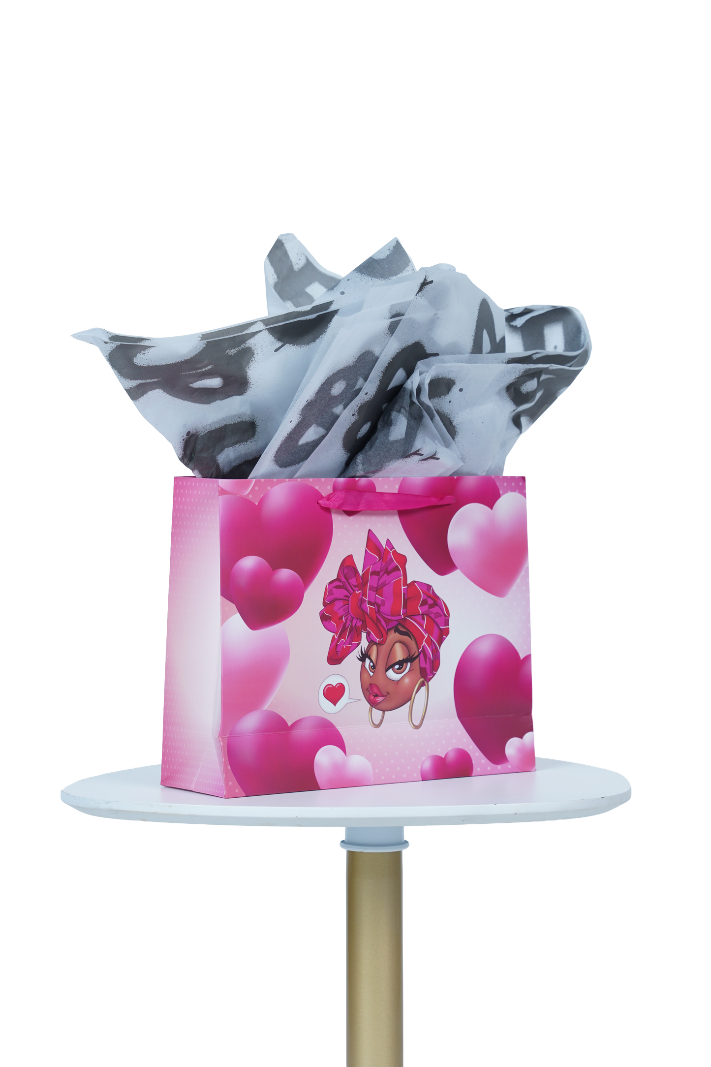 Caricature Gift Bag w/Colored Handles image 1