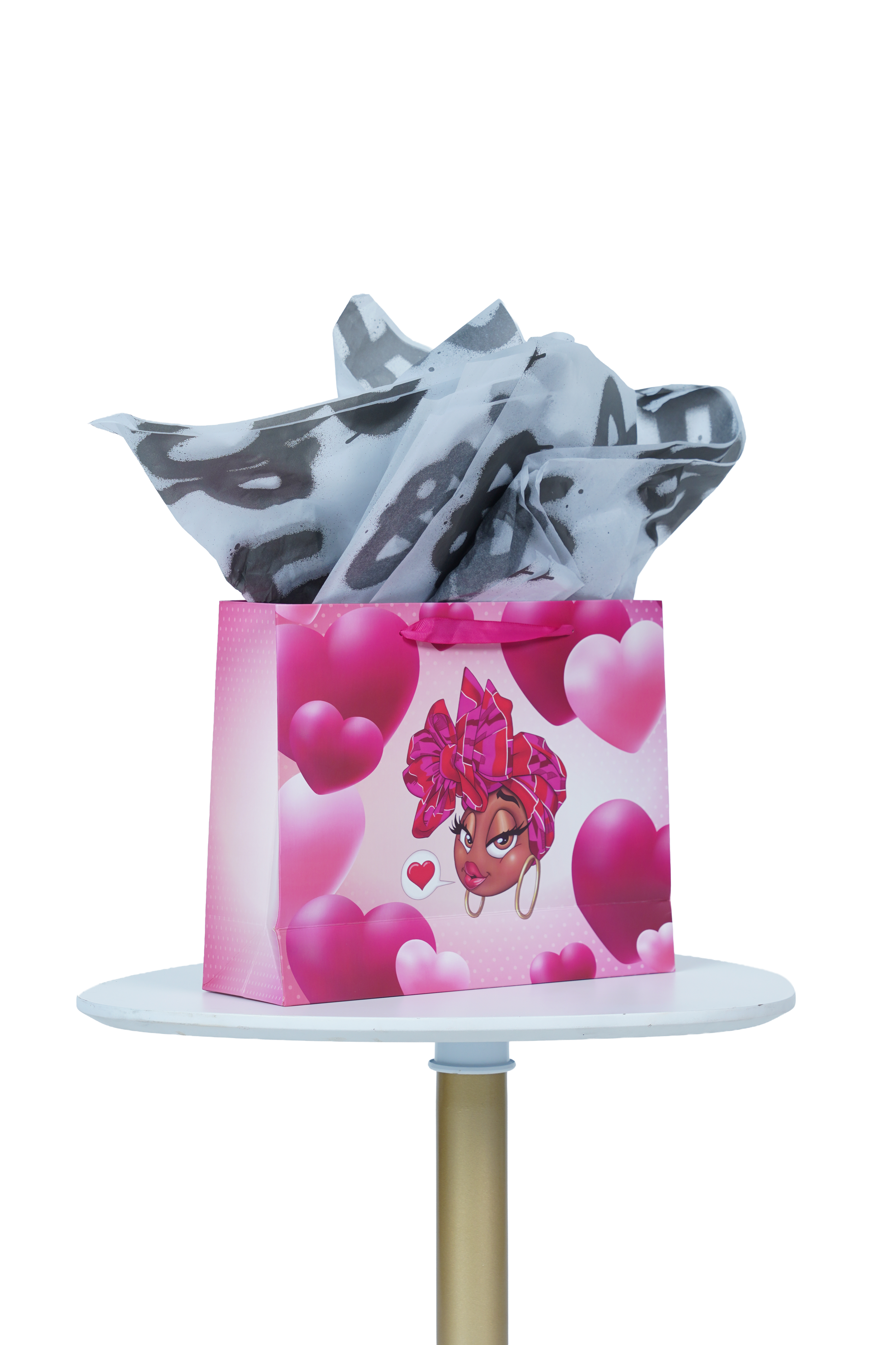 Caricature Gift Bag w/Colored Handles image 1
