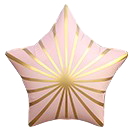 18" Matte Pink Golden Rays Star Shaped Balloon image 0