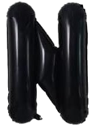 16" Black Letter 'N' Foil Balloon image 0