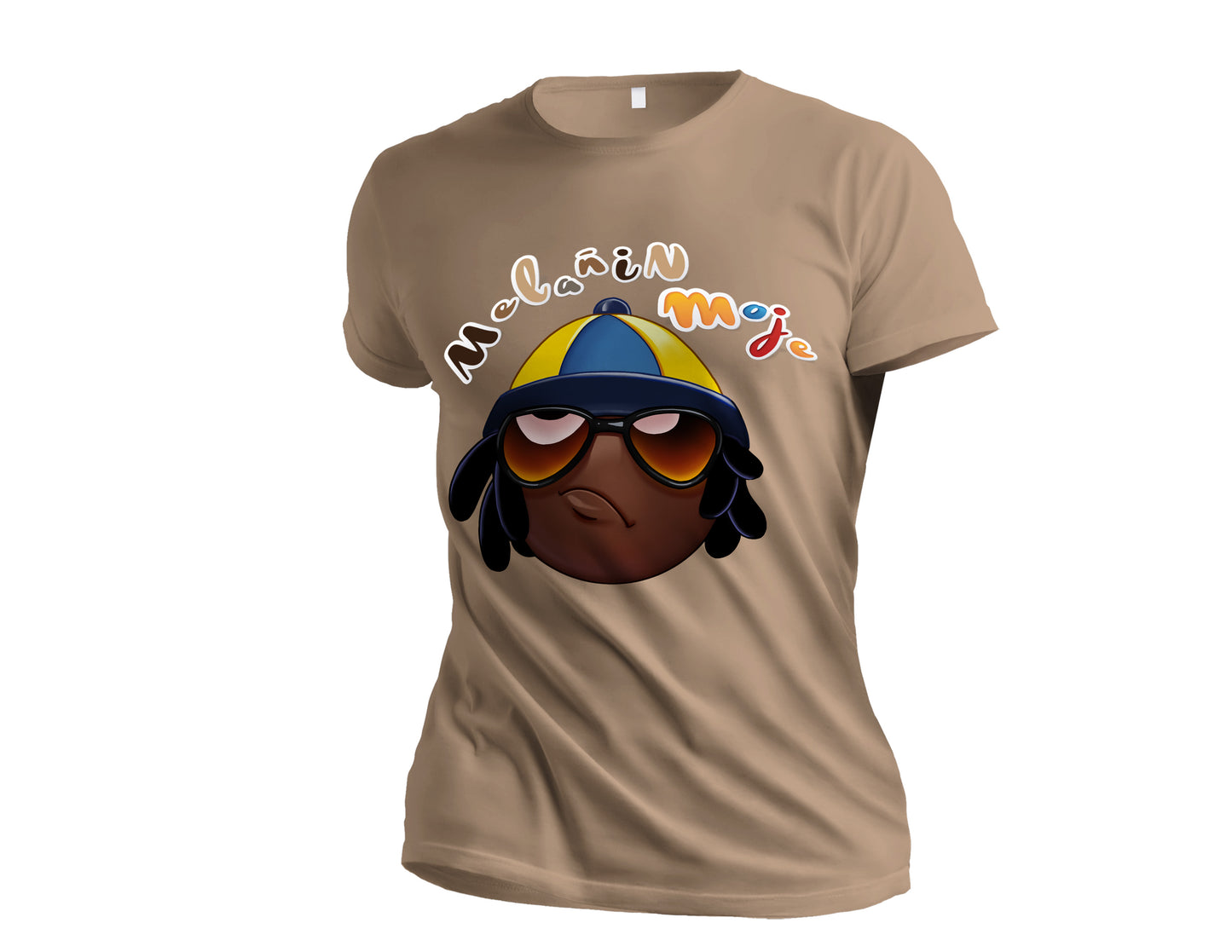 MELANIN RASTAH EMOJI PREMIUM EMBROIDERED & SILK PATCHED T-SHIRT image 1