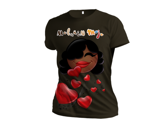 MELANIN "BEAUTIFUL HEARTS" EMOJI PREMIUM GRAPHIC T-SHIRT image 0