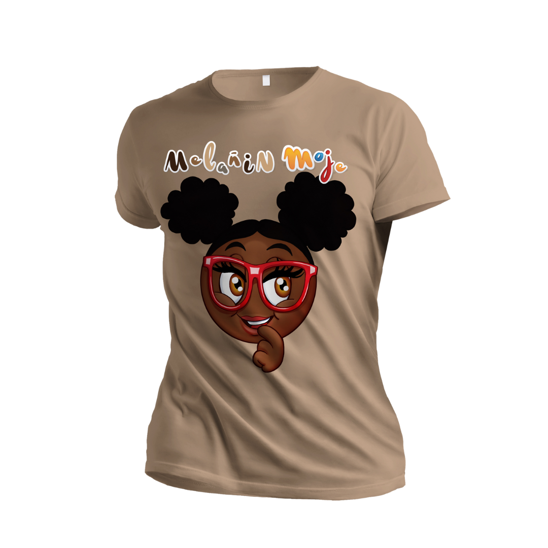 MELANIN "CUTIE PIE" EMOJI PREMIUM EMBROIDERED & SILK PATCHED T-SHIRT image 0