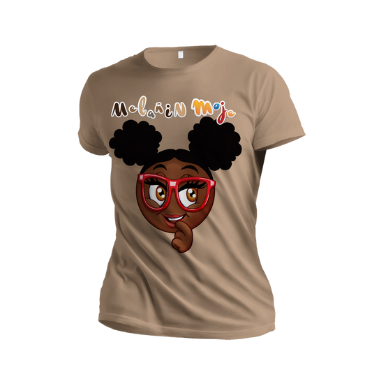 MELANIN "CUTIE PIE" EMOJI PREMIUM EMBROIDERED & SILK PATCHED T-SHIRT image 0