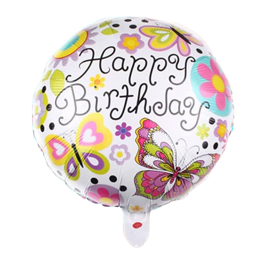 18" 'Happy Birthday' Butterfly Balloon image 0