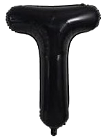 16" Black Letter 'T' Foil Balloon image 0