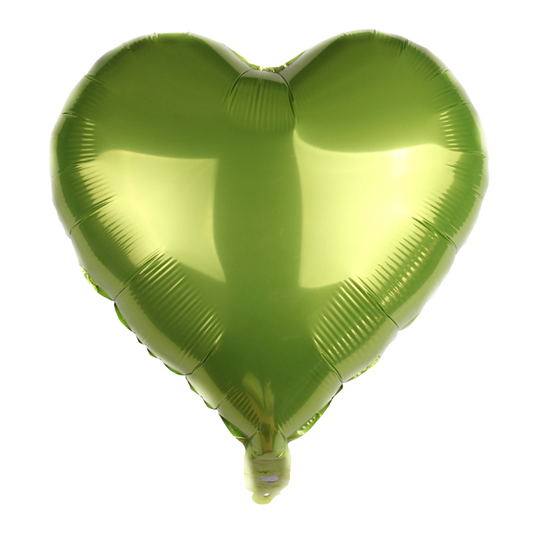 18" Metallic Green Heart Shaped Foil Balloon image 0